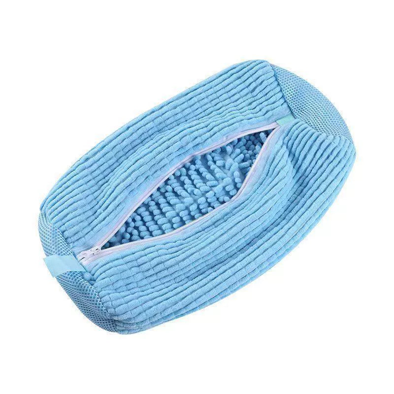 Blue cushioned machine-wash shoe bag