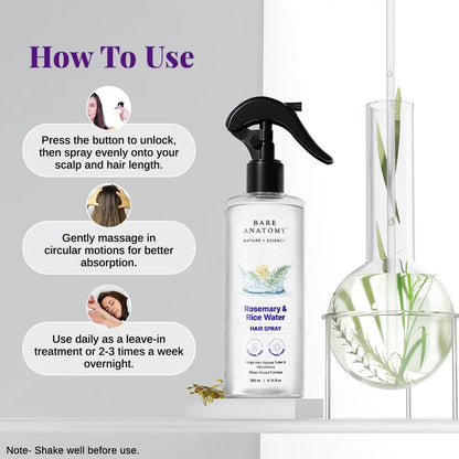 How to use Bare Anatomy Rosemary & Rice Water Hair Spray