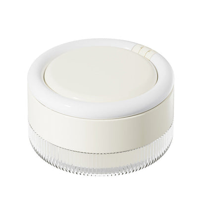 Delunie Cream white denture and retainer soaking case with clear lower cup