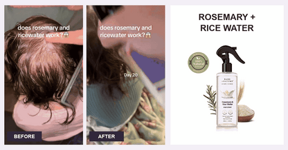 Rosemary and rice water spray - source video time-sequence comparison