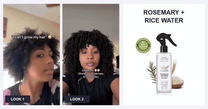 Rosemary and rice water spray - two hairstyle looks from the source video