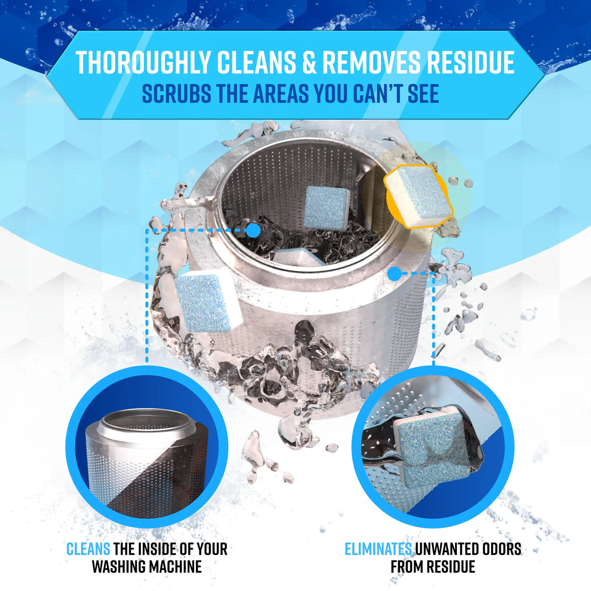 Delunie washing machine cleaner effervescent deep-cleaning action