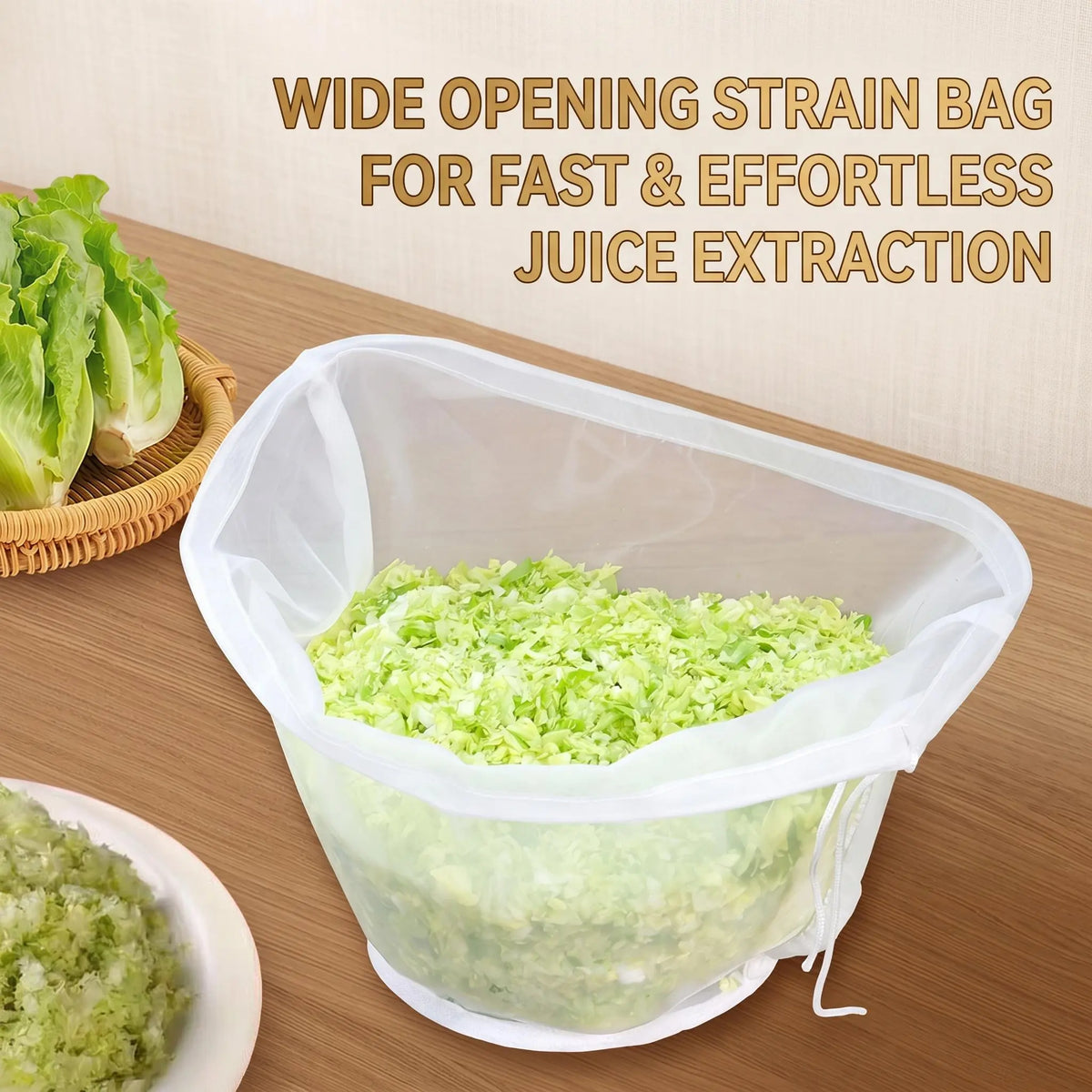 Reusable bowl-shaped fine mesh strainer bag — view 2