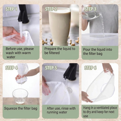 Reusable bowl-shaped fine mesh strainer bag — view 4