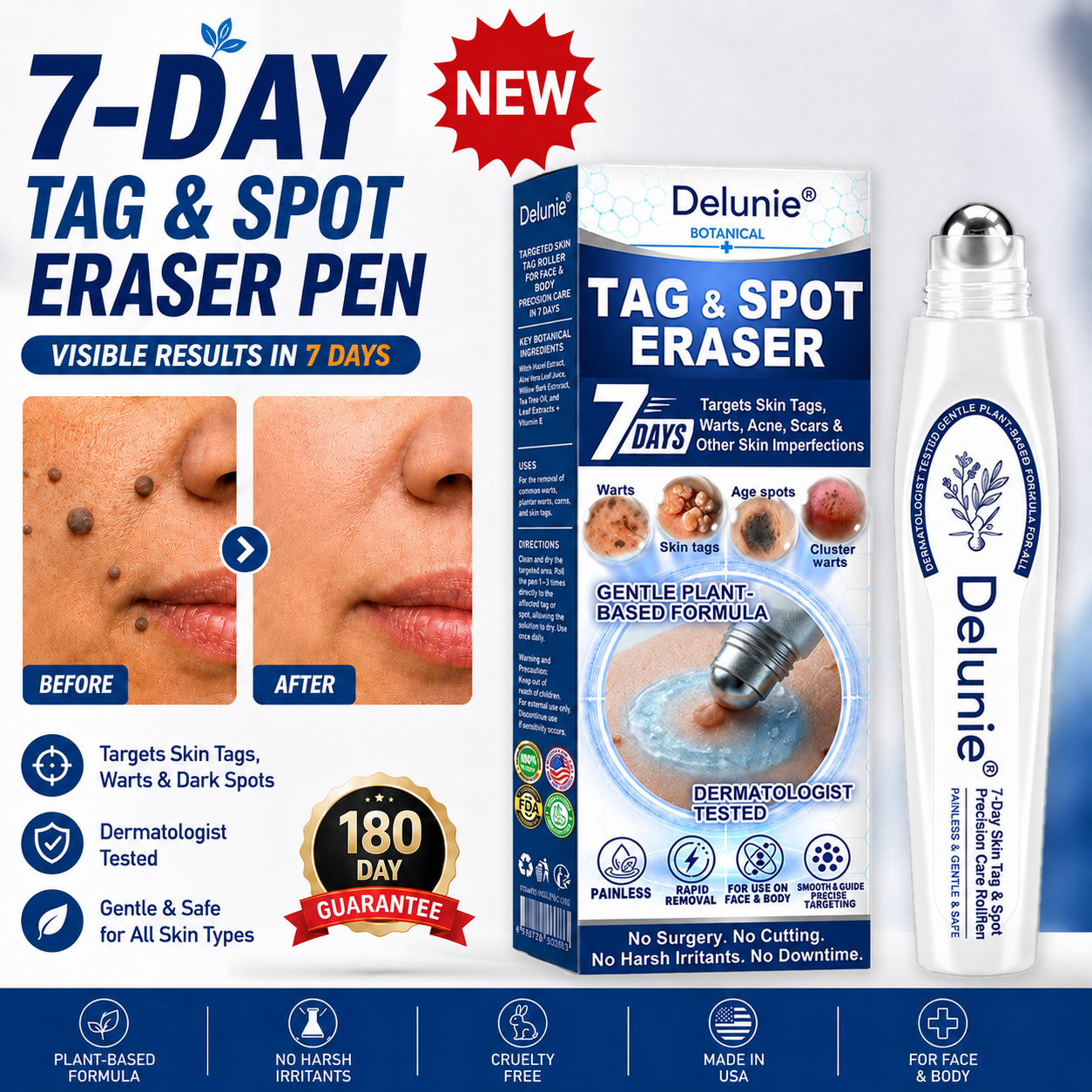Delunie 7-Day Skin Tag and Spot Eraser Rollerball Pen