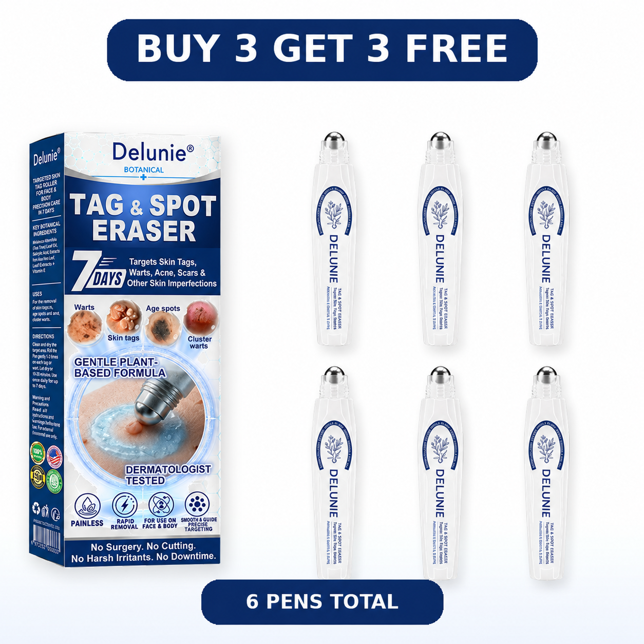 Delunie Buy 3 Get 3 Free bundle, 6 pens total