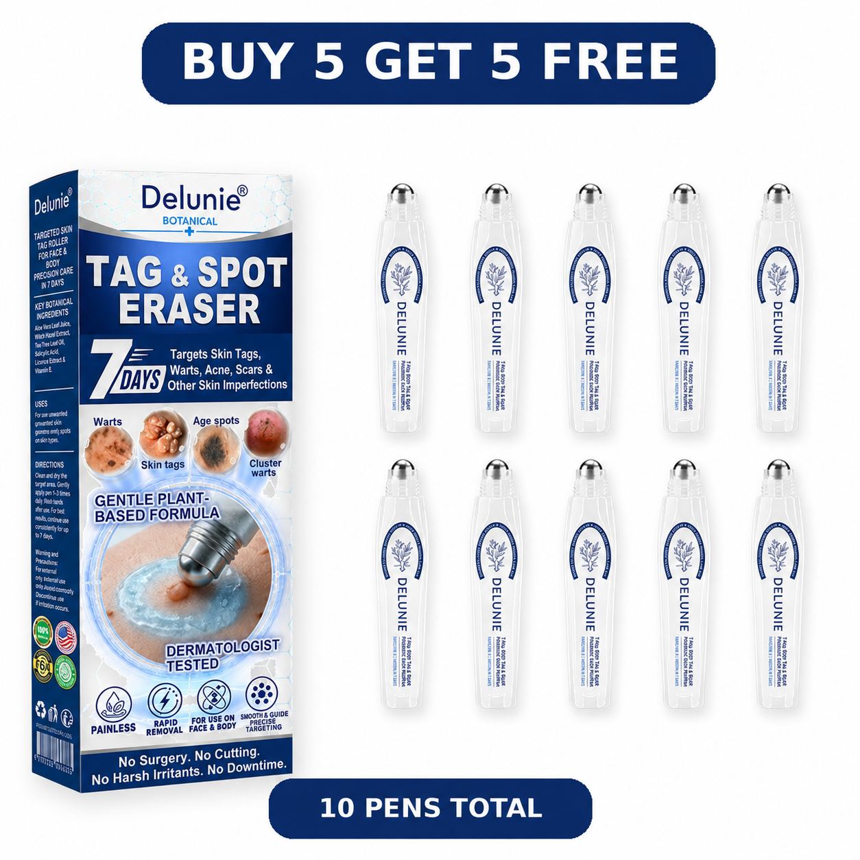Delunie Buy 5 Get 5 Free bundle, 10 pens total