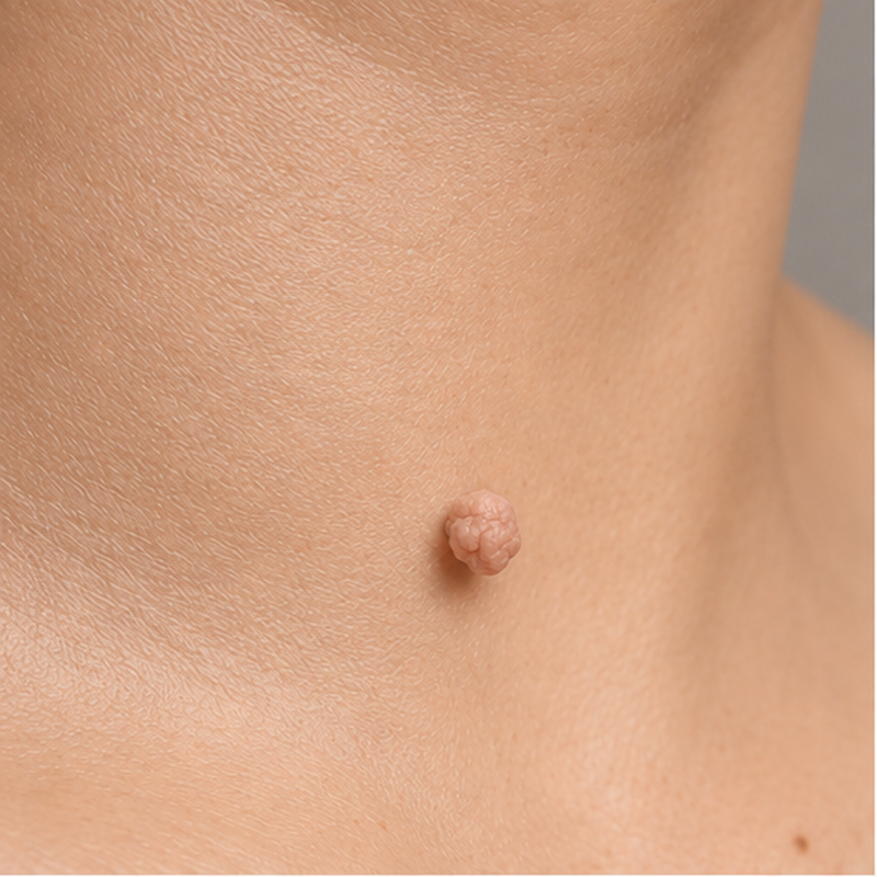 Day 1 initial skin tag appearance